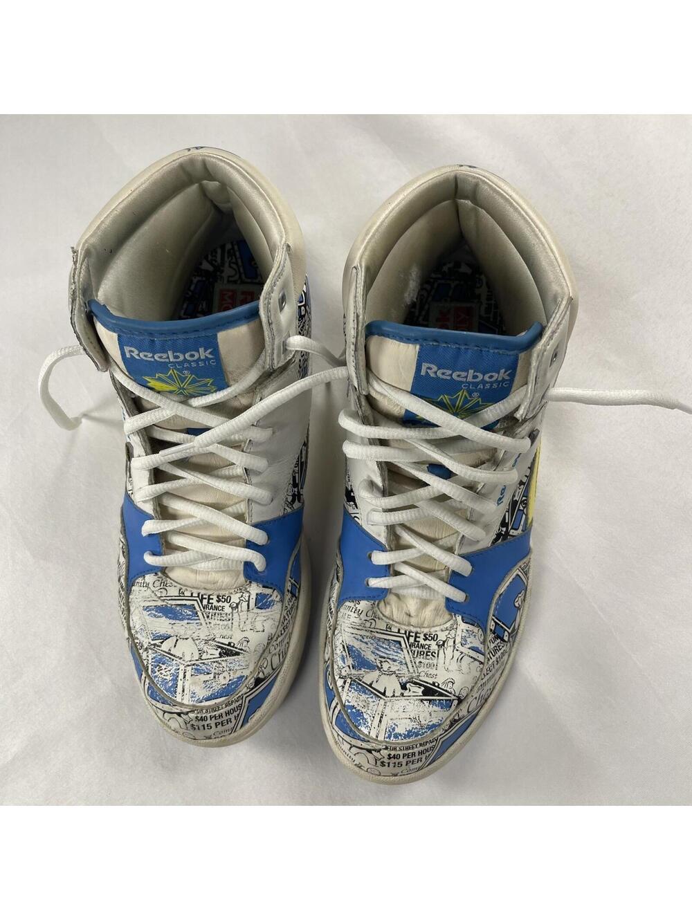 Reebok Monopoly Sneakers Women's 9 High Top Shoes Blue Yellow RARE  Limited Ed - Picture 4 of 15